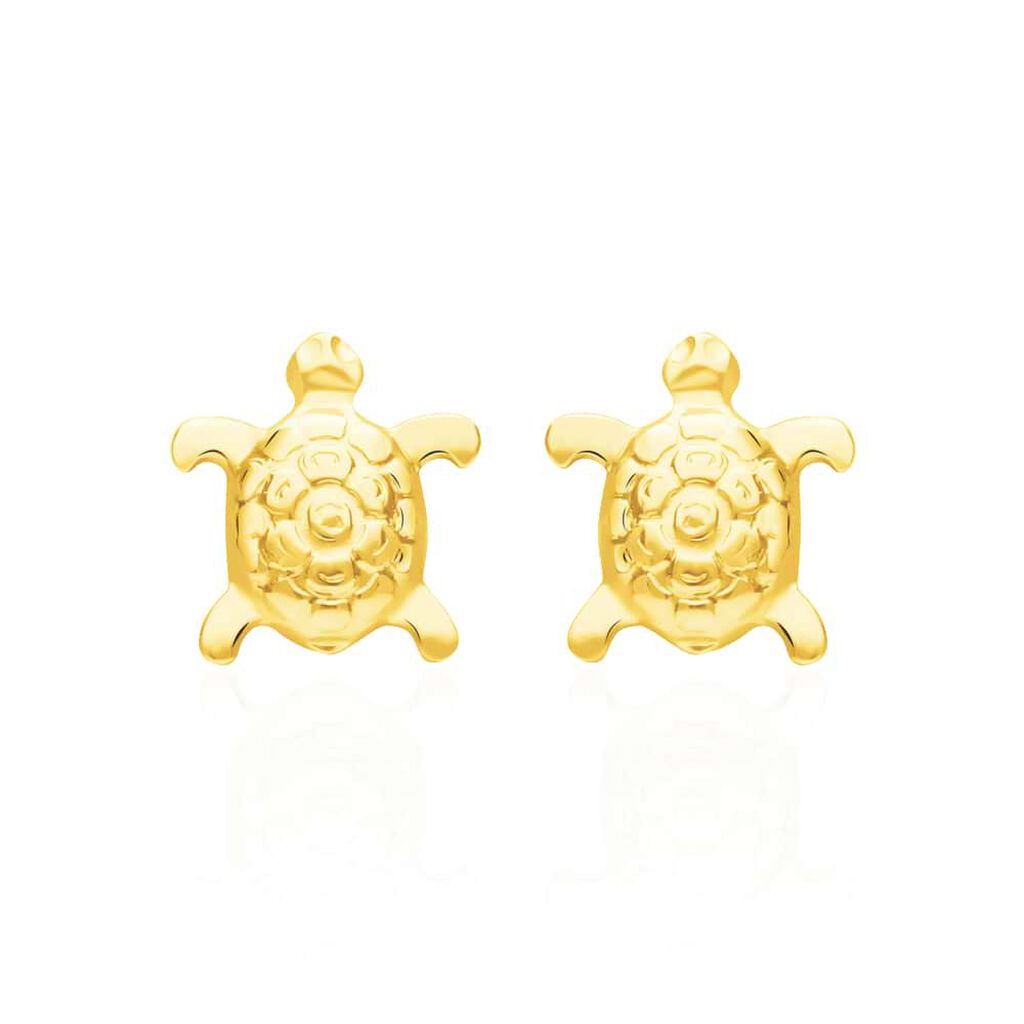 Orecchini a lobo in oro giallo Tartaruga