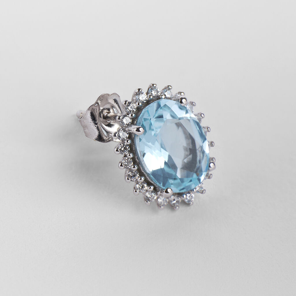 Orecchini Lobo Amélie Oro Bianco Topazio Cubic Zirconia - Orecchini a Lobo Donna | Stroili
