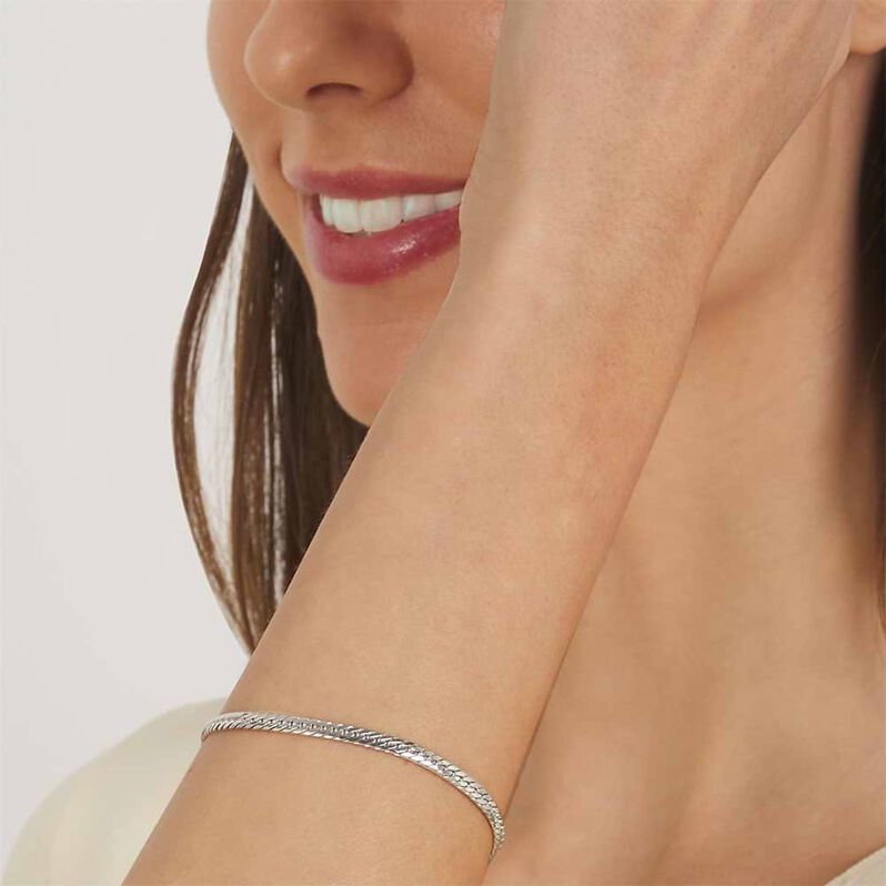 Bracciale Catena Colette Oro Bianco - Bracciali Donna | Stroili