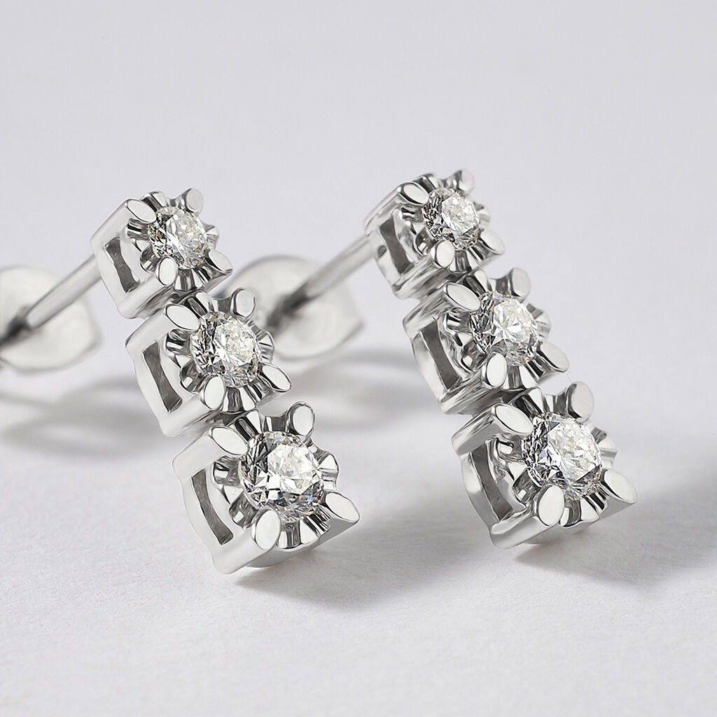 Orecchini Lobo Trilogy Diamazing Oro Bianco Diamante - Orecchini a Lobo Donna | Stroili