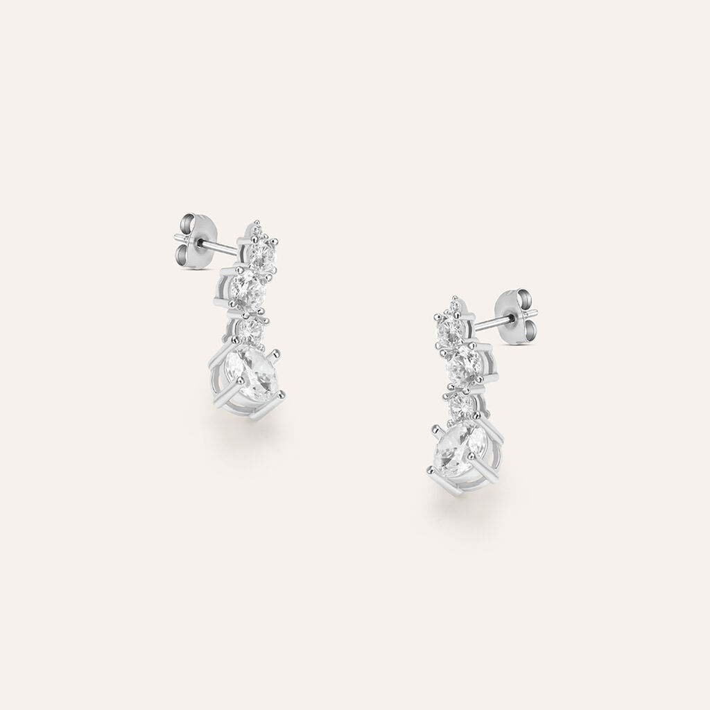 Orecchini Pendenti Silver Elegance Argento Rodiato Cubic Zirconia
