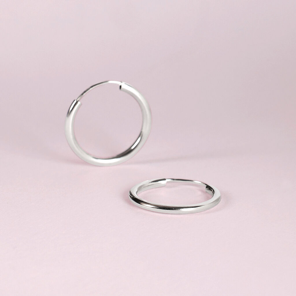 Orecchini A Cerchio Toujours Oro Bianco - Orecchini a Cerchio Donna | Stroili