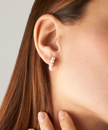 Orecchini A Cerchio Silver Pearls Argento Bianco Perla sintetica
