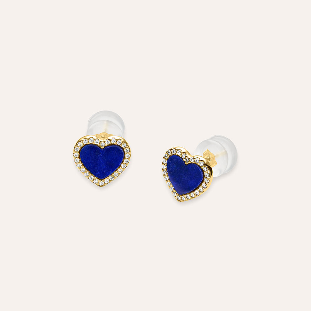 Orecchini Lobo Beverly Oro Giallo Lapislazzuli Cubic Zirconia - Orecchini a Lobo Donna | Stroili