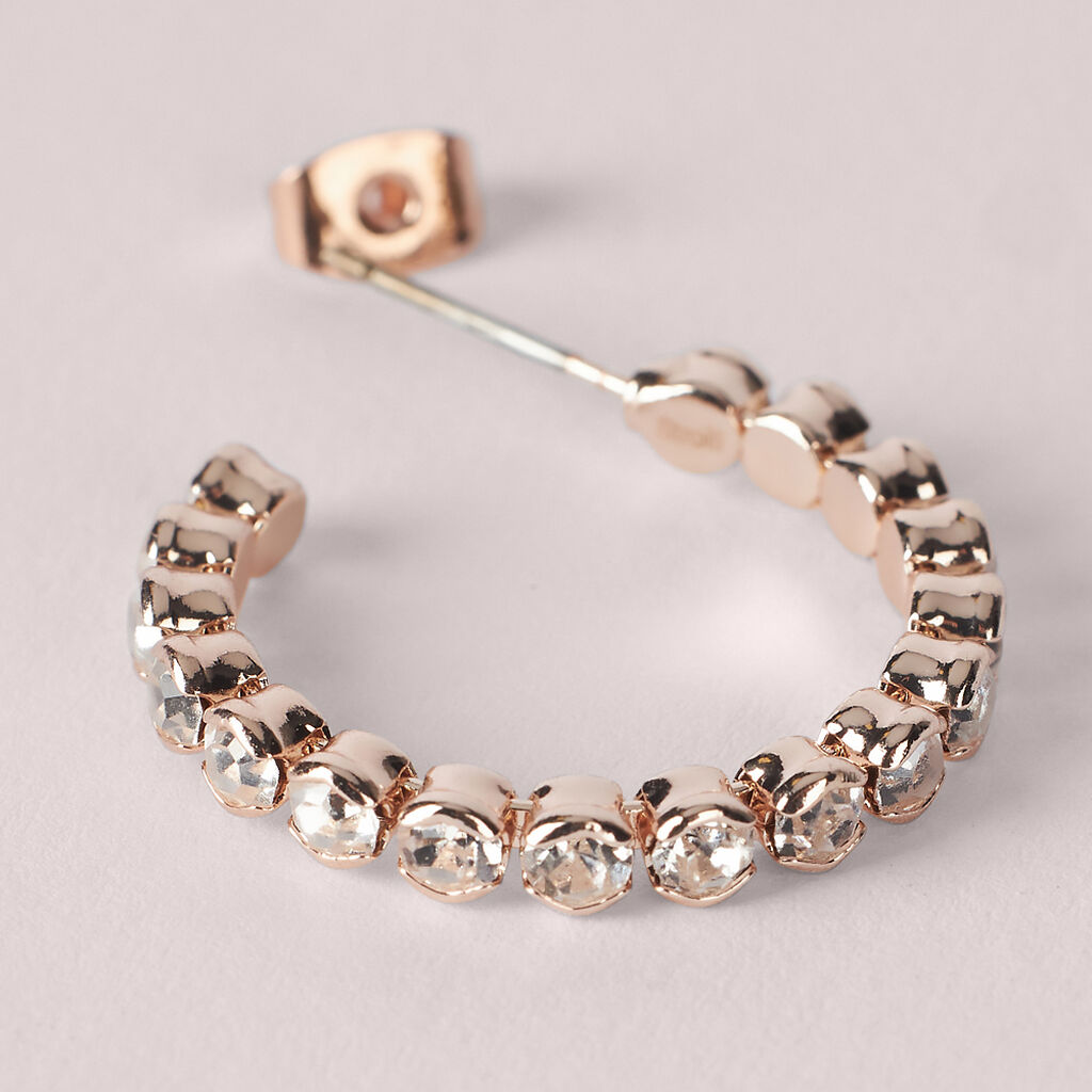 Orecchini A Cerchio Romantic Shine Metallo Rosa Cristallo - Orecchini a Cerchio Donna | Stroili