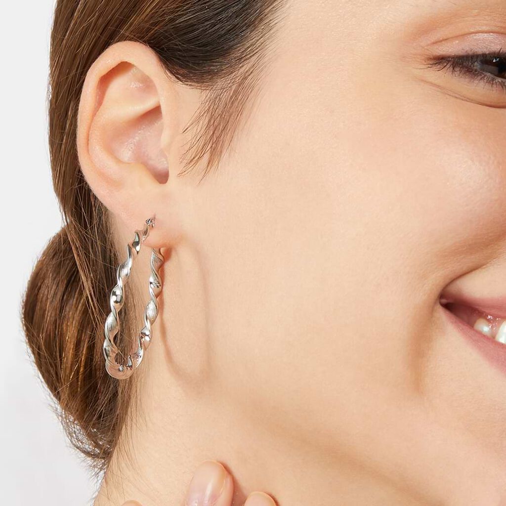 Orecchini A Cerchio Lady Code Acciaio - Orecchini a Cerchio Donna | Stroili