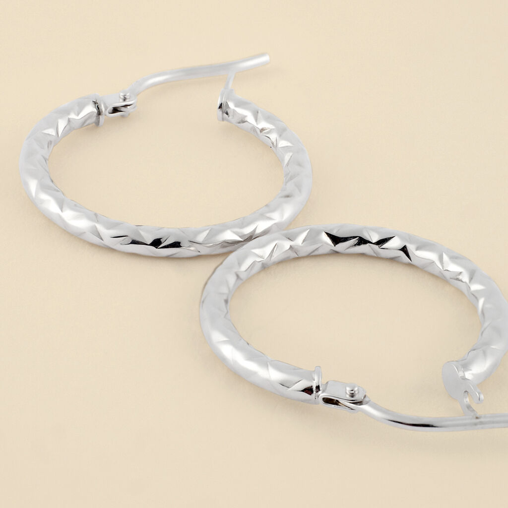 Orecchini A Cerchio Toujours Oro Bianco - Orecchini a Cerchio Donna | Stroili