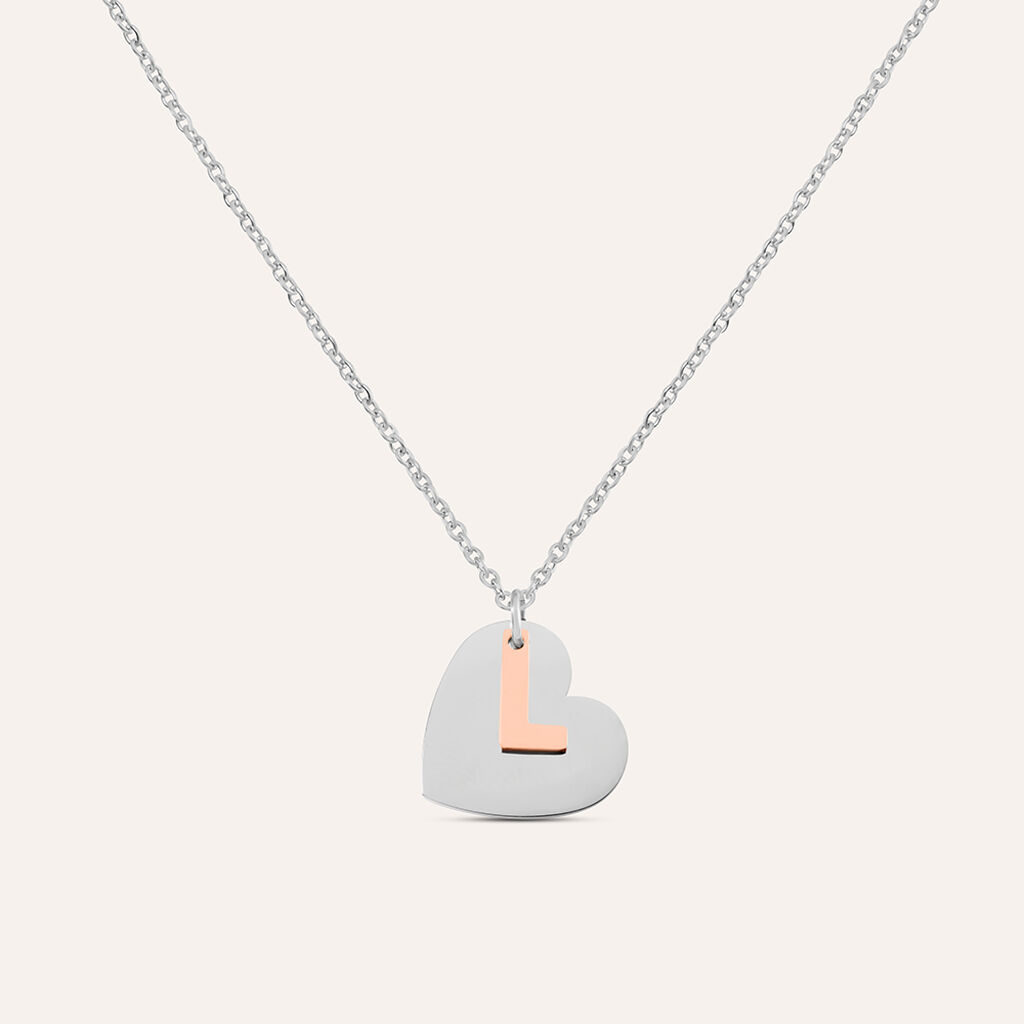 Collana Sunrise Acciaio Bicolore Bianco / Rosa