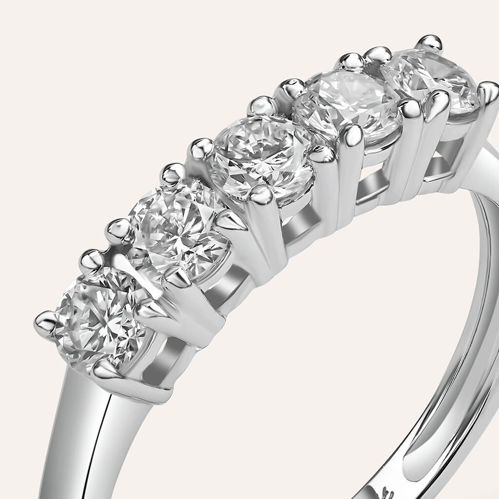 Anello Riviere Diamade Oro Bianco Diamante Lab-Grown