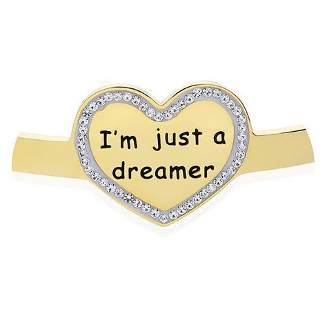 Bangle I'm just a dreamer in acciaio dorato e strass - Bracciali Donna | Stroili