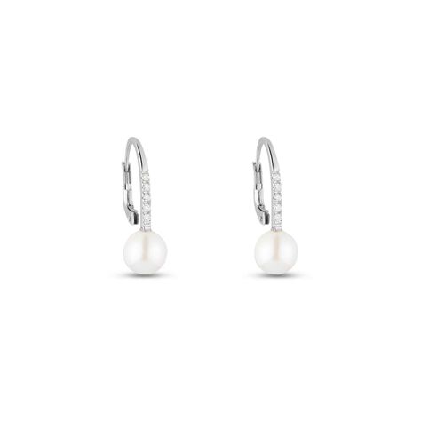 Orecchini Pendenti Gold Pearls Oro Bianco Perla D'Acqua Dolce Diamante - Orecchini Pendenti Donna | Stroili