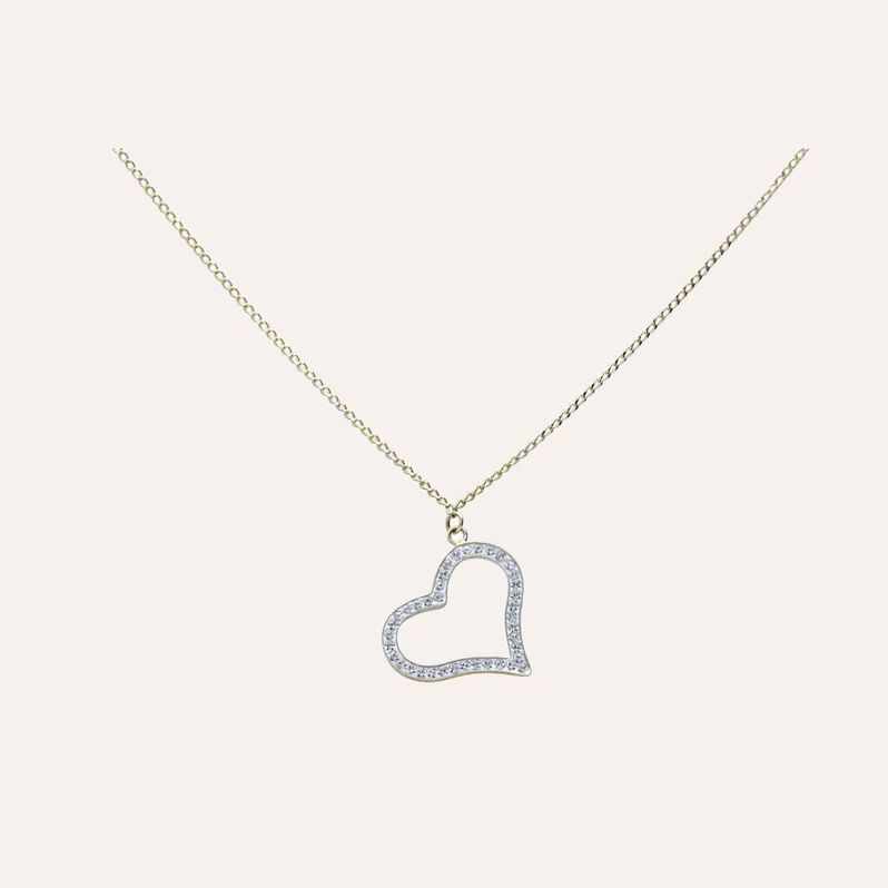 Collana in oro giallo Cuore strass - Collane Donna | Stroili