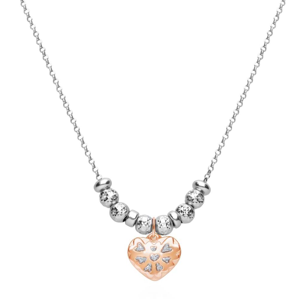 Charm in argento rodiato e glitter