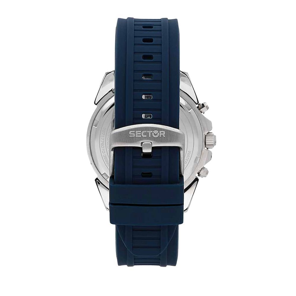 Orologio Sector cronografo cinturino in silicone blu e cassa in acciaio