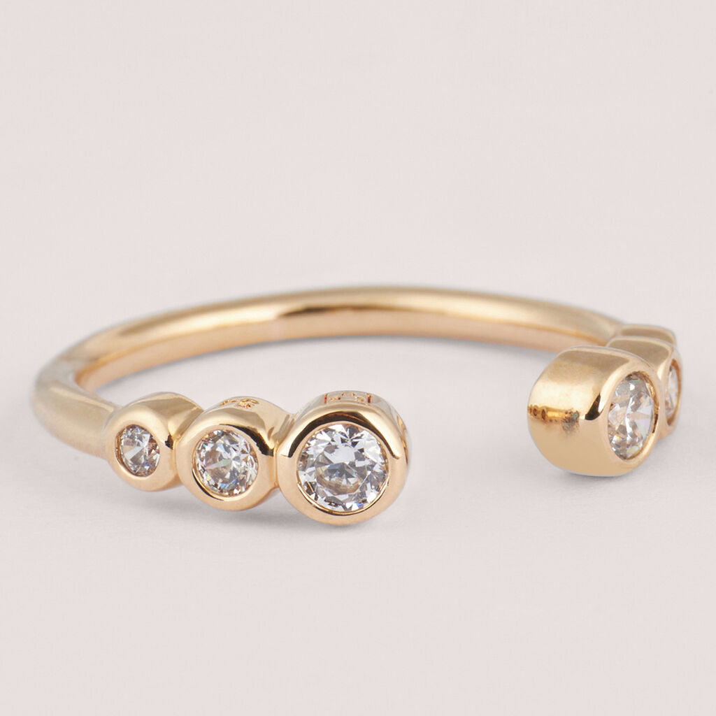 Anello Contrarie Golden Dream Placcato Oro Giallo Cubic Zirconia - Anelli con Pietre Donna | Stroili