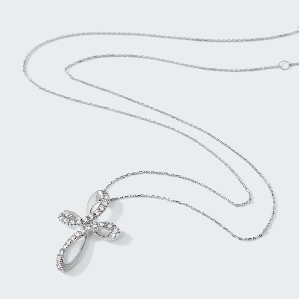 Collana Claire Oro Bianco Cubic Zirconia - Collane Donna | Stroili