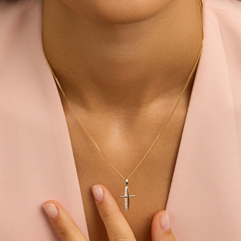 Pendente Holy Oro Bianco Cubic Zirconia