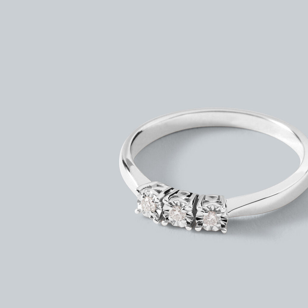 Anello Trilogy Diamotion Oro Bianco Diamante - Anelli con Pietre Donna | Stroili