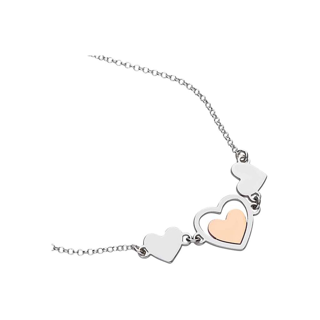 Bracciale Silver Collection Argento Bicolore Bianco / Rosa - Bracciali Love Donna | Stroili