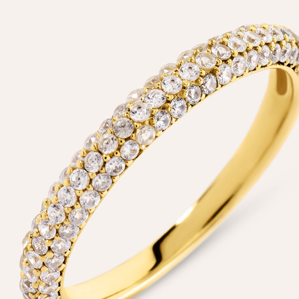 Anello Fedina Desideria Argento Nobile Dorato Cubic Zirconia