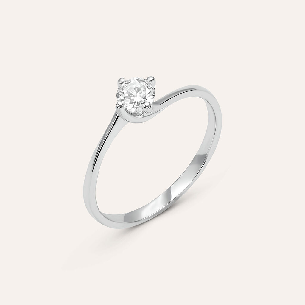 Anello Solitario Valentino Firmamenti Oro Bianco Diamante