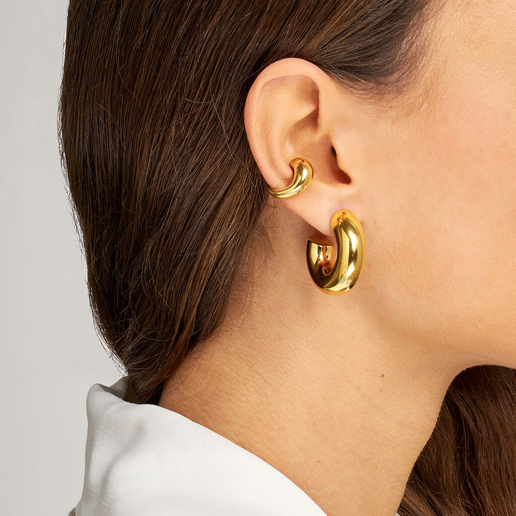 Orecchini A Cerchio Radiance Acciaio Dorato