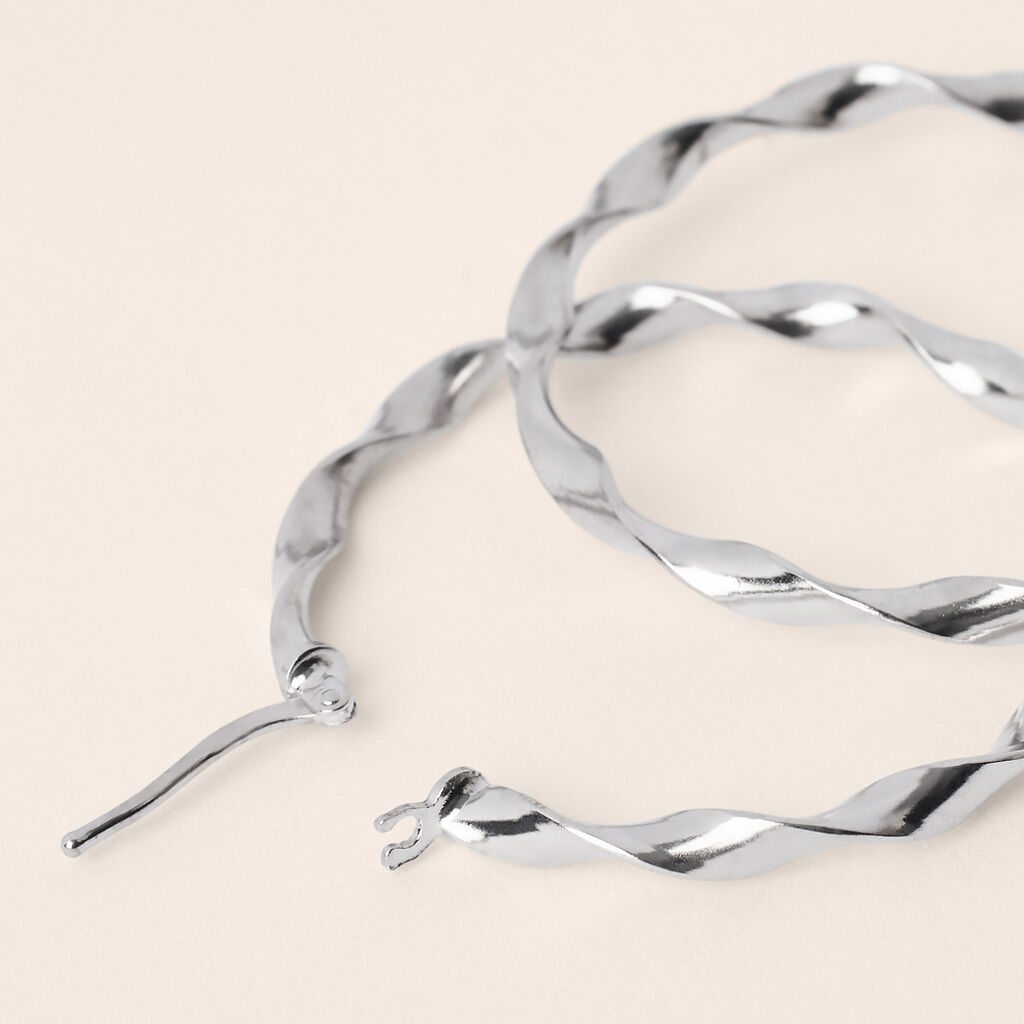 Orecchini A Cerchio Silver Collection Argento Rodiato