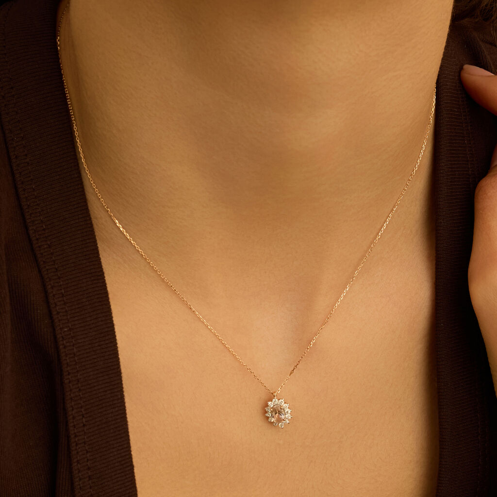 Collana Jasmine Oro Rosa Morganite Diamante