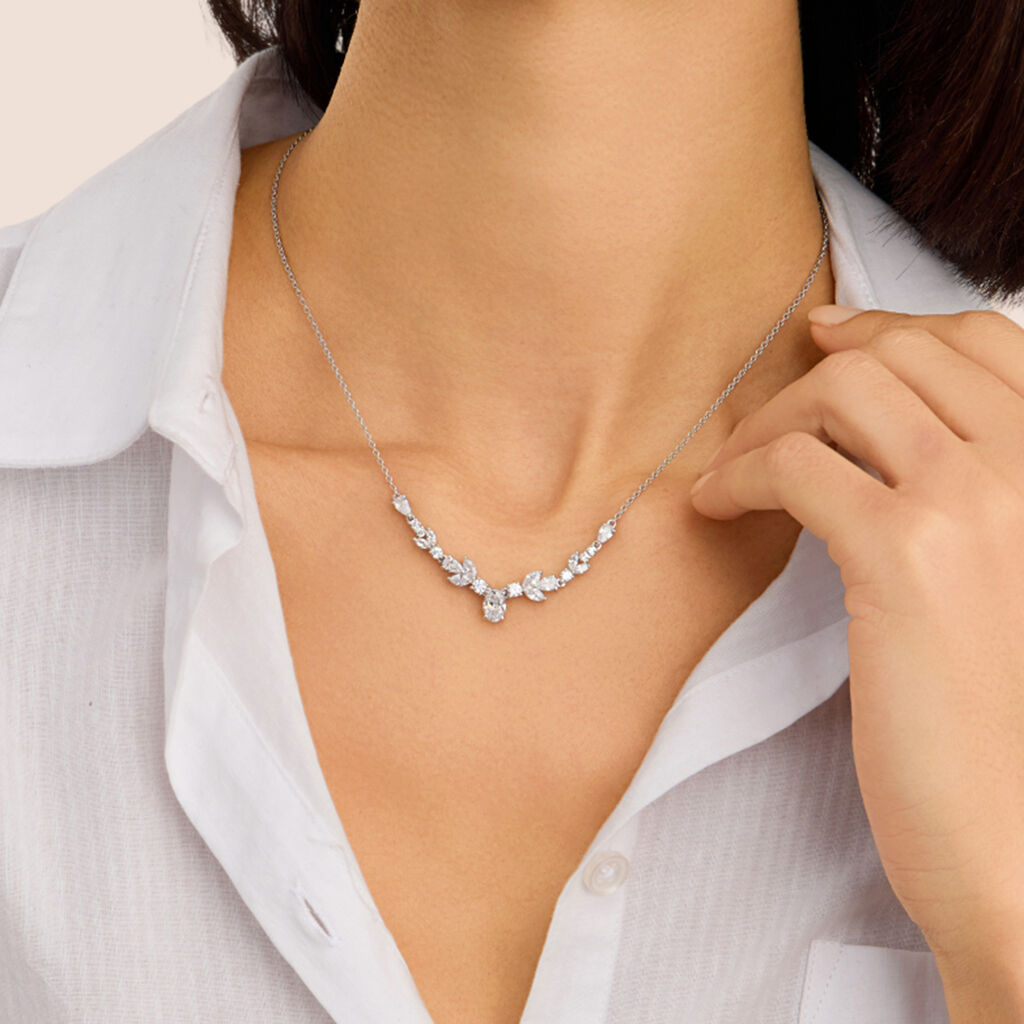 Collana Silver Elegance Argento Rodiato Cubic Zirconia