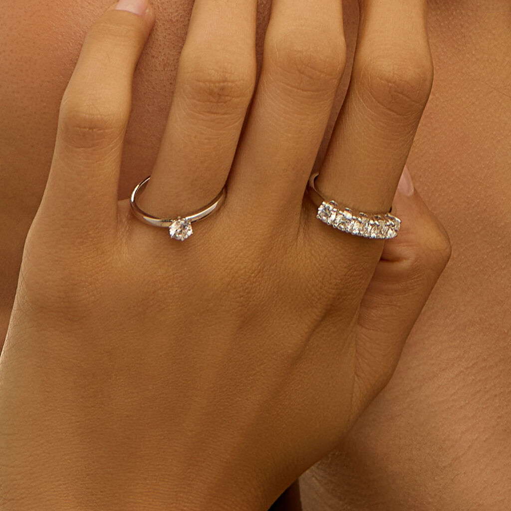 Anello Riviere Diamade Oro Bianco Diamante Lab-Grown