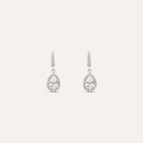 Orecchini Lobo Claire Oro Bianco Cubic Zirconia - Orecchini a Lobo Donna | Stroili