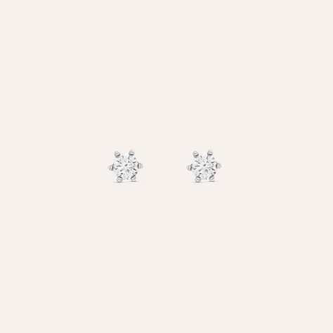 Orecchini Lobo Punto Luce Claire Oro Bianco Cubic Zirconia - Orecchini a Lobo Donna | Stroili