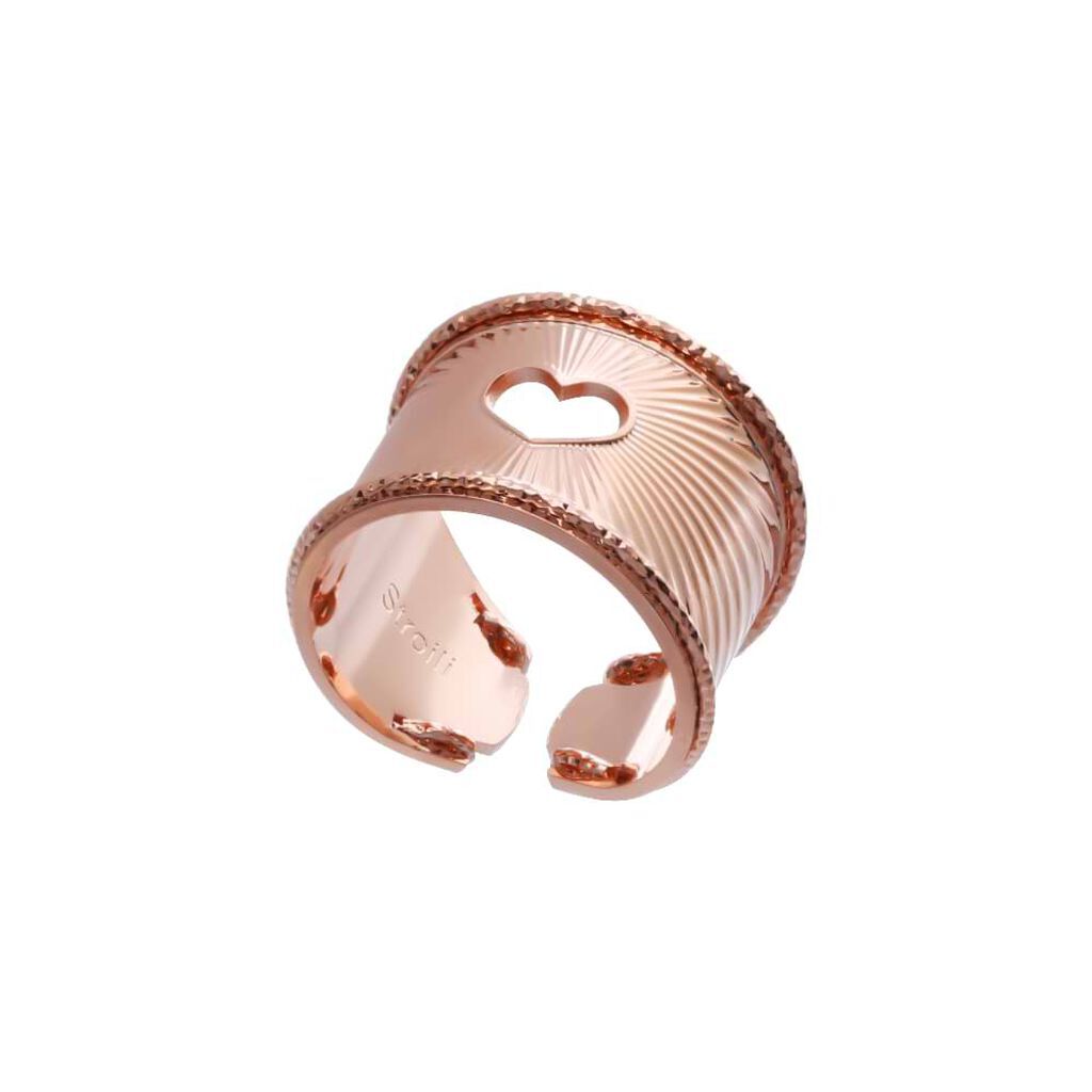 Anello cuore a fascia in bronzo rosato - Anelli Donna | Stroili