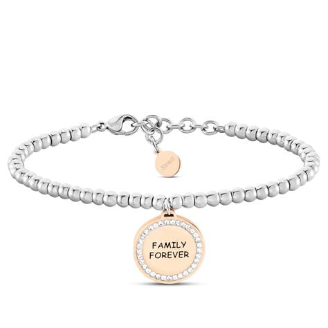 Bracciale Sunrise Acciaio Bicolore Bianco / Rosa Cristallo - Bracciali con Incisione Donna | Stroili
