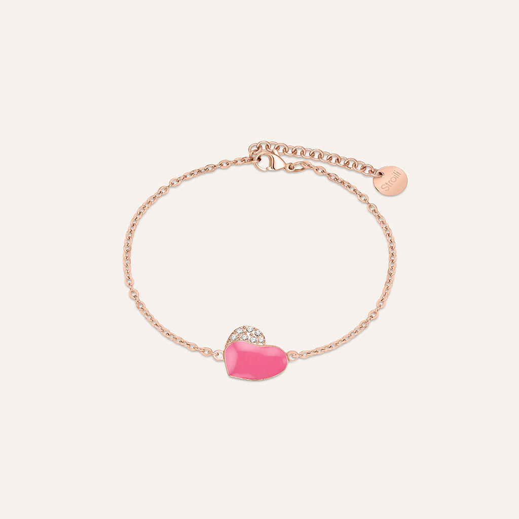 Bracciale Lady Sweet Acciaio Rosa Cristallo - Bracciali con Incisione Donna | Stroili
