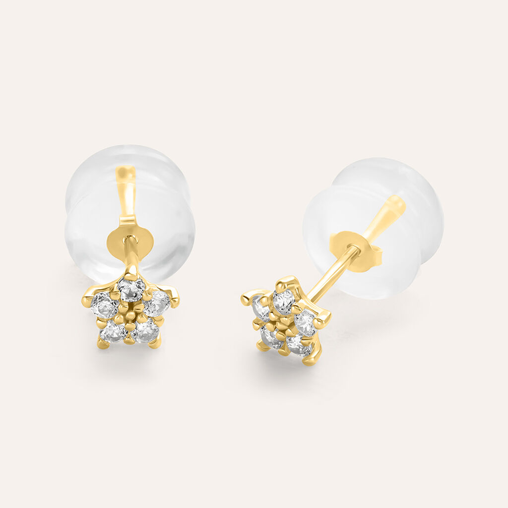 Orecchini Lobo Bon Ton Oro Giallo Cubic Zirconia