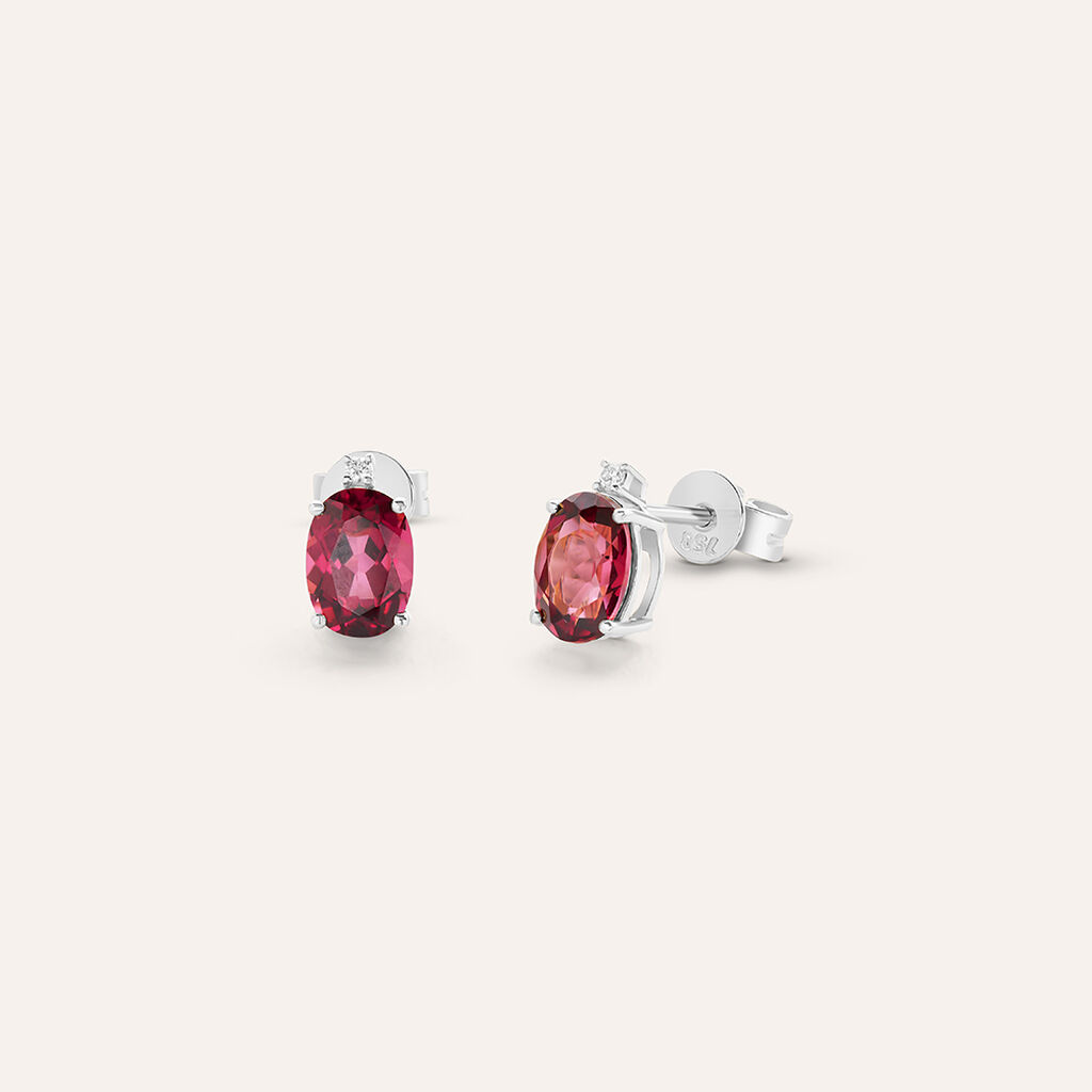Orecchini Lobo Punto Luce Jasmine Oro Bianco Rodolite Diamante - Orecchini a Lobo Donna | Stroili