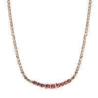 Collana Tennis Romantic Shine Metallo Rosa Cristallo