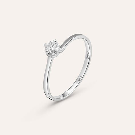 Anello Solitario Valentino Diamazing Oro Bianco Diamante - Anelli con Pietre Donna | Stroili