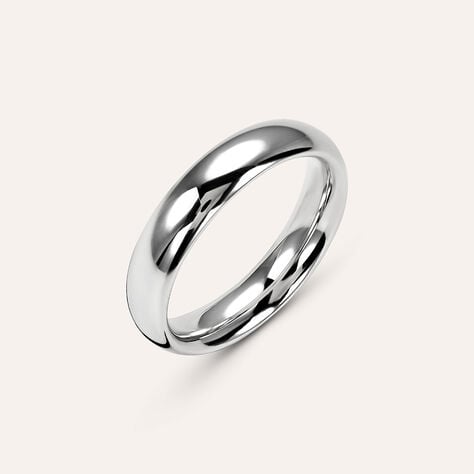 Fede Comoda Leggera 4.5 mm Oro Bianco - Anelli con Incisione Unisex | Stroili
