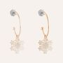Orecchini a cerchio Lady Sweet Acciaio Rosato Fiocco di neve e Cristalli