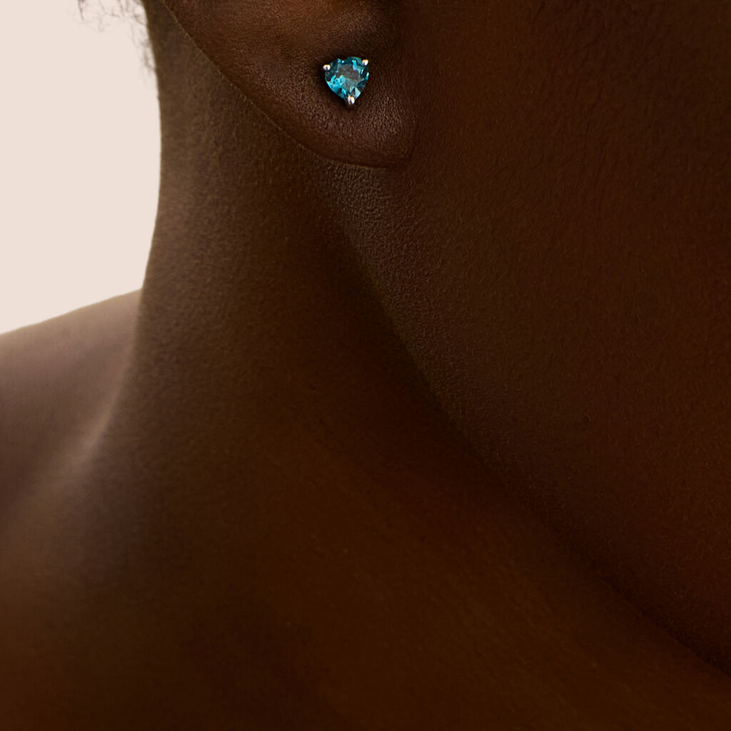 Orecchini Lobo Punto Luce Amélie Oro Bianco Topazio