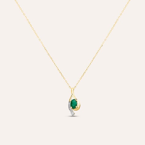 Collana Charlotte Oro Bicolore Smeraldo Diamante - Collane Donna | Stroili