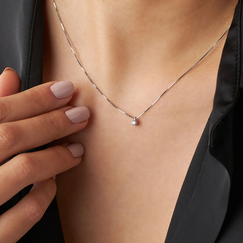 Collana Punto Luce Firmamenti Oro Bianco Diamante - Collane Punto Luce Donna | Stroili