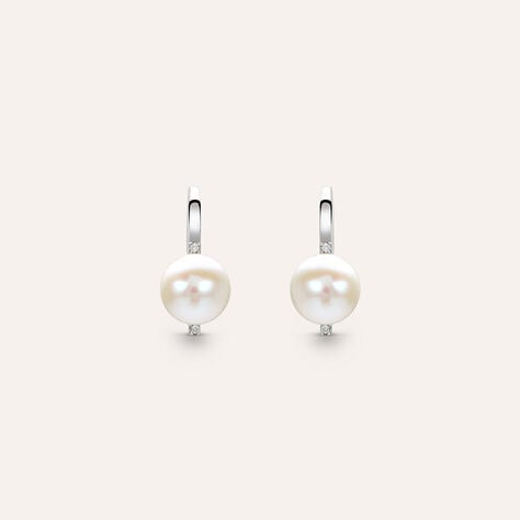 Orecchini Pendenti Gold Pearls Oro Bianco Perla D'Acqua Dolce Diamante - Orecchini Pendenti Donna | Stroili
