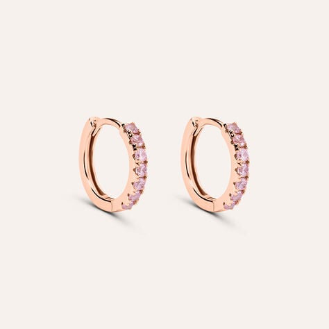 Orecchini A Cerchio Silver Rainbow Argento Rosa Cubic Zirconia - Orecchini a Cerchio Donna | Stroili