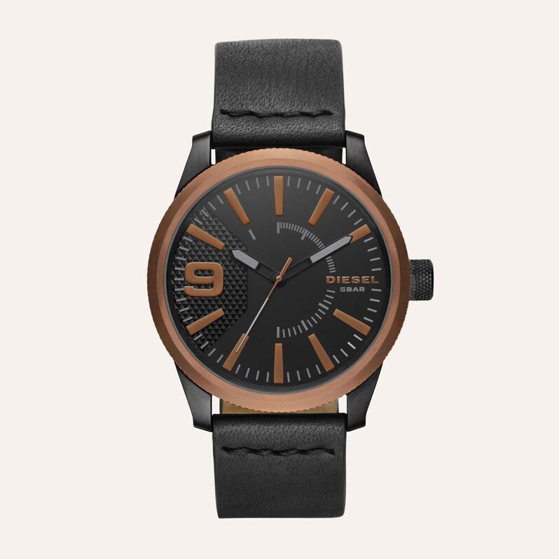 Solo tempo con cassa in acciaio e cinturino in pelle nera - Orologi  | Stroili