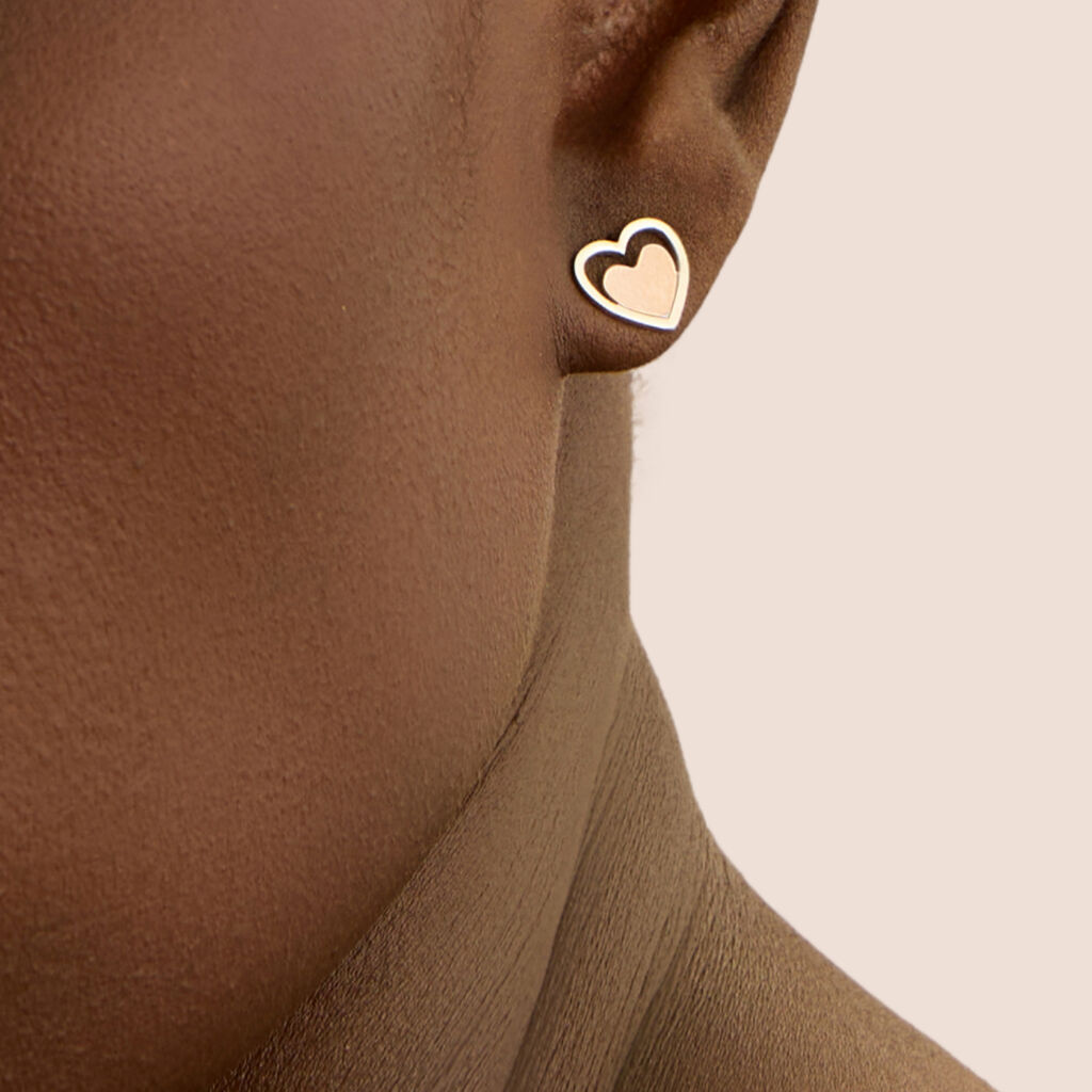 Orecchini Lobo Silver Collection Argento Bicolore Bianco / Rosa - Orecchini a Lobo Donna | Stroili