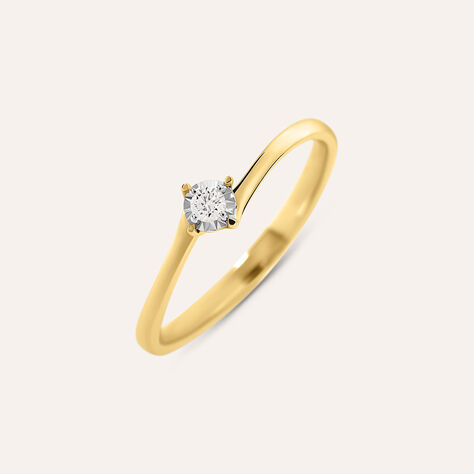 Anello Solitario Valentino Diamotion Oro Giallo Diamante - Anelli con Pietre Donna | Stroili