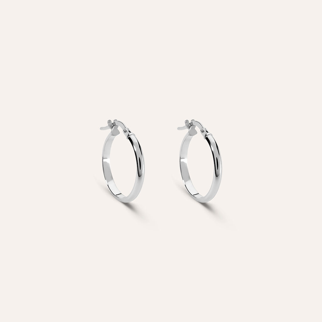Orecchini A Cerchio Toujours Oro Bianco - Orecchini a Cerchio Donna | Stroili